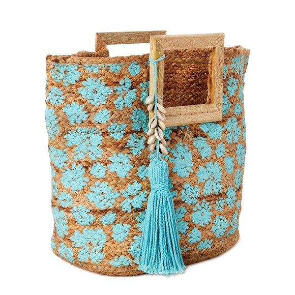 Time and Tru Handbags - Target Time and Tru Wood Handle Jute Summer Tote